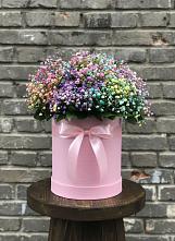 Цветочная композиция из Гипсофила и Розы в шляпной коробке #REPLACE_PRED# Черноерковской