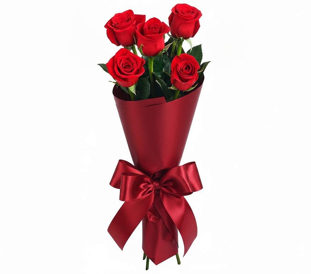 Букет 5 Красных роз Эдлесс Лав в Черноерковской