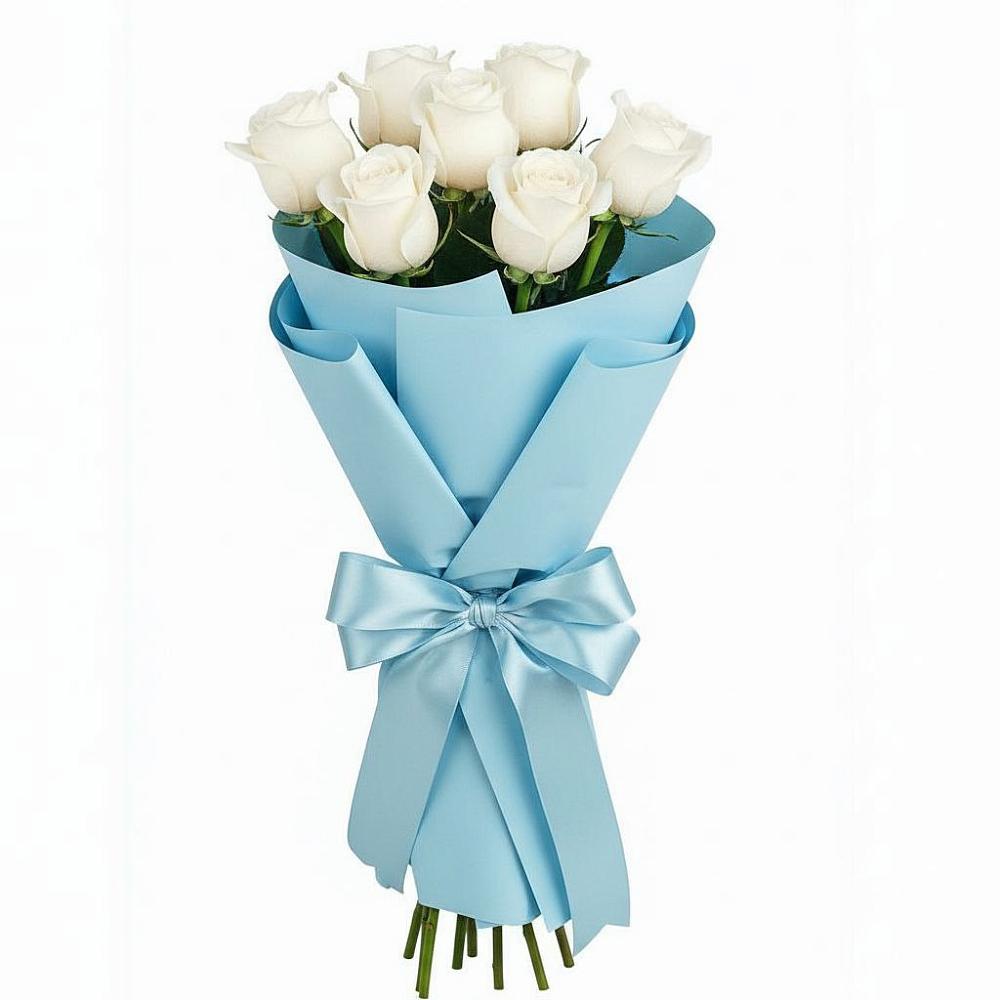 Букет 7 белых роз Проуд в Черноерковской