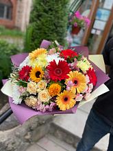 Букет цветов из:  Герберы, Ромашки, Хризантемы, Розы и Подсолнухи #REPLACE_PRED# Черноерковской