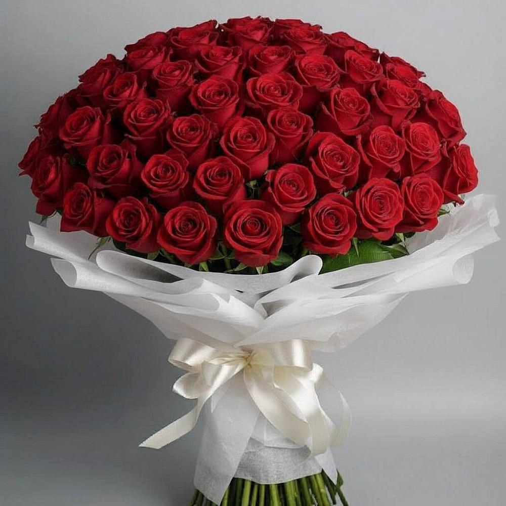 Букет 101 Красная роза Блэк Мэджик в Черноерковской