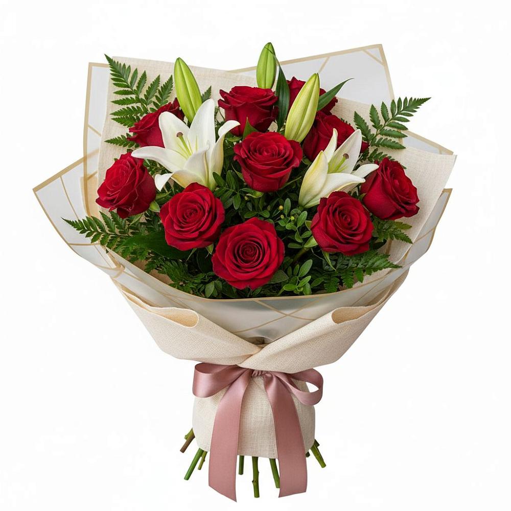 Букет цветов из: Лилии и Розы в Черноерковской