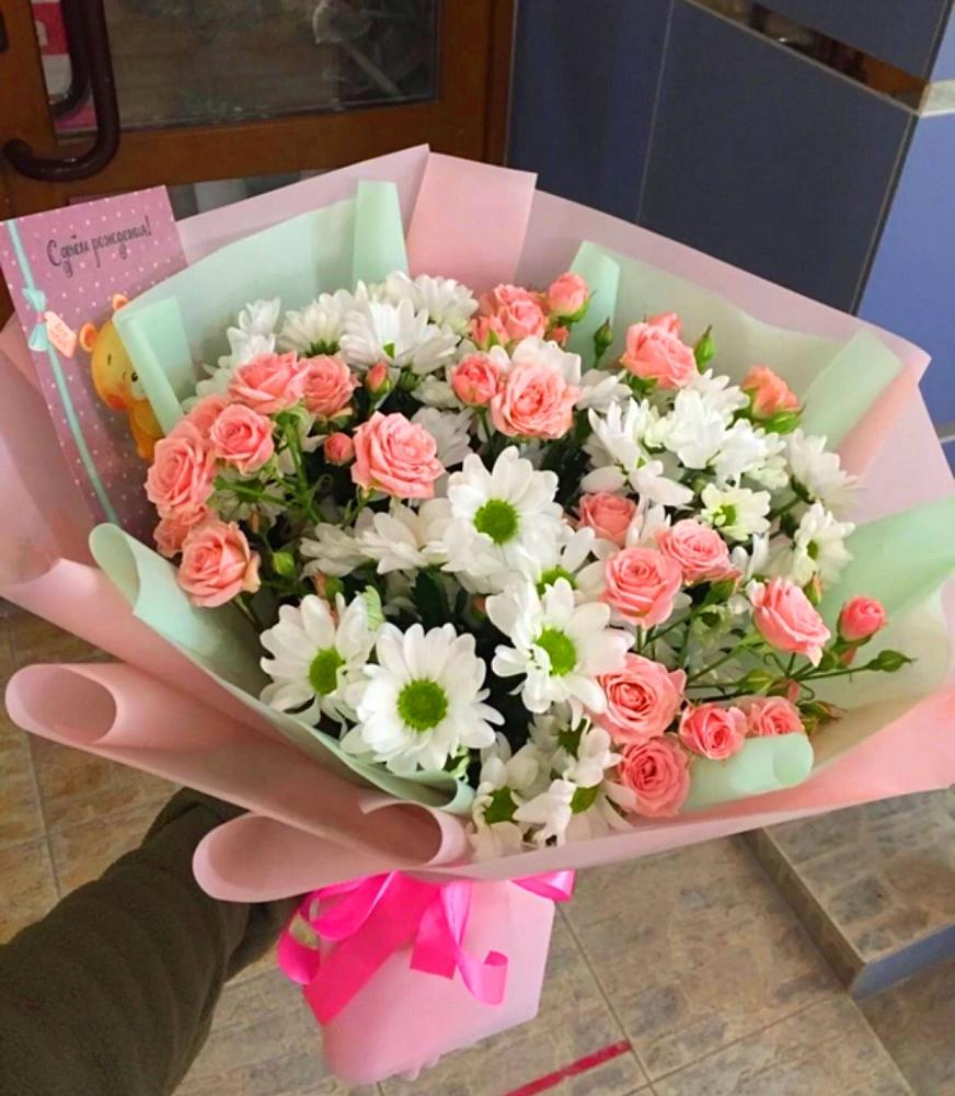 Букет цветов из: Розы и Хризантемы в Черноерковской