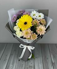Букет цветов из:  Розы, Герберы и Хризантемы в Черноерковской