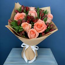 Букет цветов из:  Розы и Альстромерии в Черноерковской