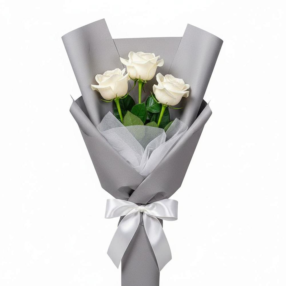 Букет 3 белые розы в Черноерковской