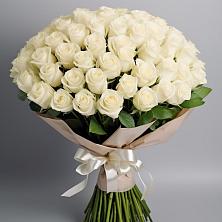 Букет 101 беля роза Белоснежка в Черноерковской