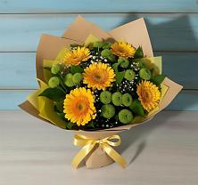 Букет цветов из:  Герберы и Хризантемы в Черноерковской