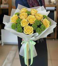 Букет цветов из:  Хризантемы и Розы в Черноерковской