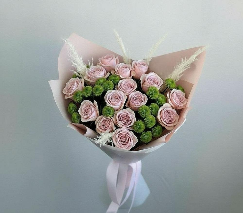 Букет цветов из: Розы и Хризантемы в Черноерковской