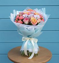 Букет цветов из:  Хризантемы и Розы в Черноерковской