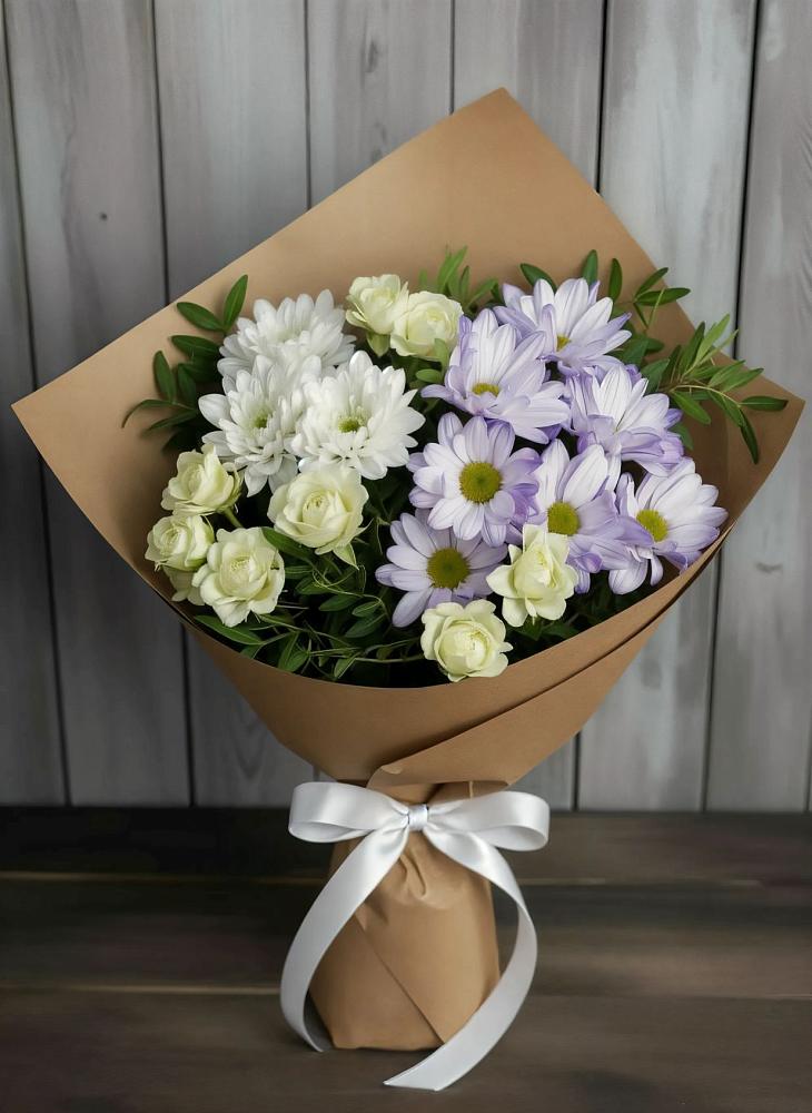 Букет цветов из: Хризантемы и Розы в Черноерковской